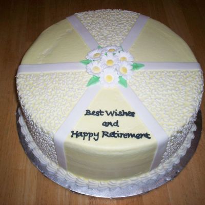 Yellow And White Daisy Retirement Cake