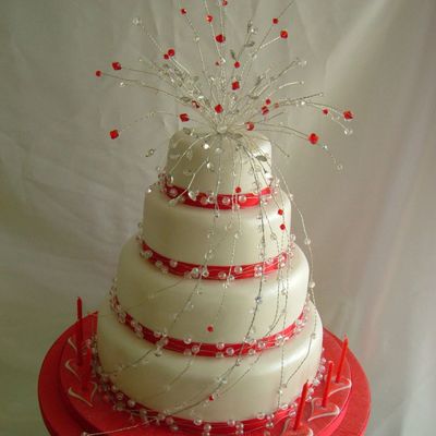 Red Crystal 40Th Birthday Cake