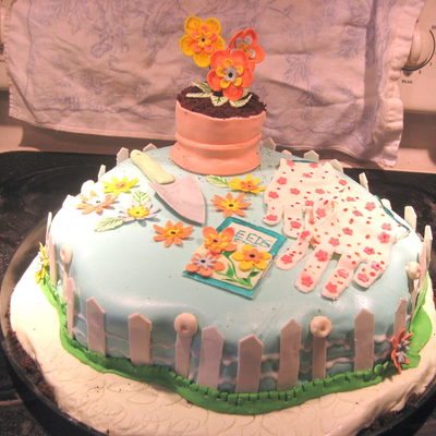 60Th Birthday Garden Cake