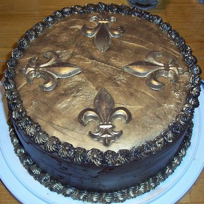 Gold Fleur De Lis Birthday Cake