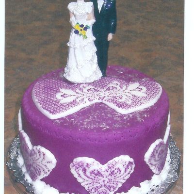 Purple Wedding Cake Topper