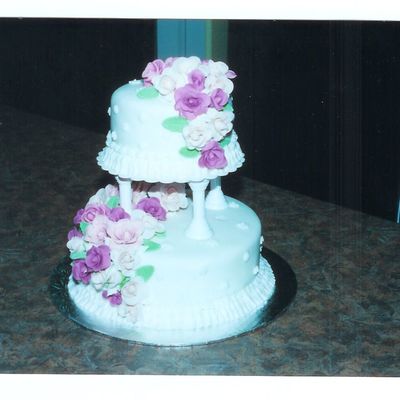 Wedding Cake With Fondant Roses