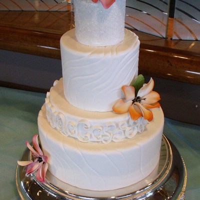 Modern White Wedding Cake