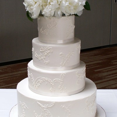 Modern White Wedding Cake 2