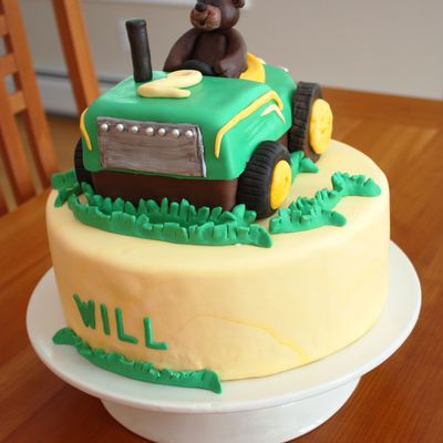 Tractor And Bear Cake