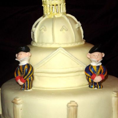 St. Peters Basilica Cake With Swiss Guards