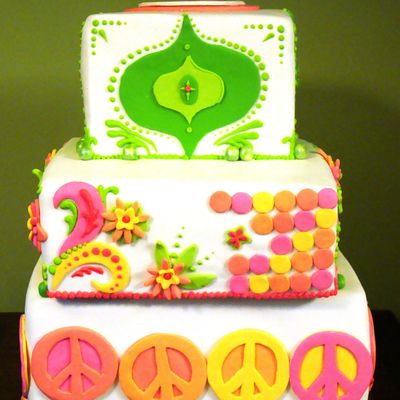 Sweet 16 Take On My Groovy Mod Cake
