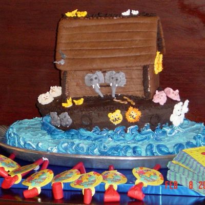 Noah's Ark First Birthday Cake
