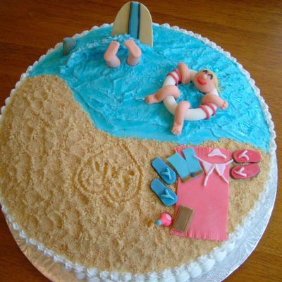 Beach Themed Shower Cake