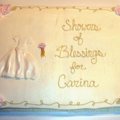 Wedding Dress On Sheet Cake