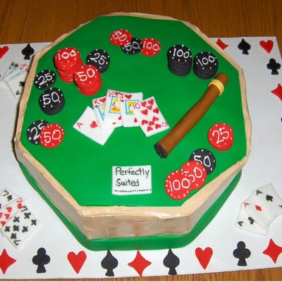 Poker Table Grooms Cake