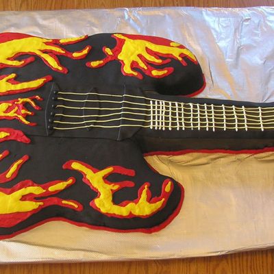 Electric Guitar With Flames