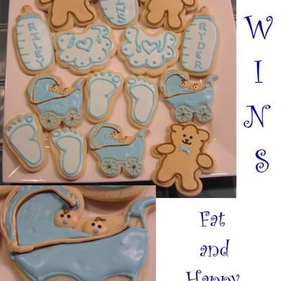 Twin Boy Baby Cookies