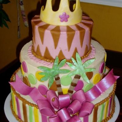 3 Tier Baby Jungle Queen Shower Cake