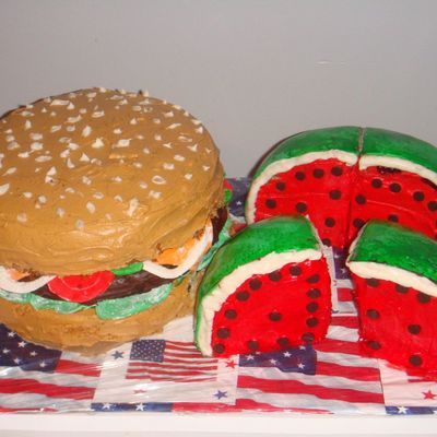 Burger & Watermelon