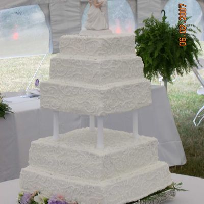 5 Tier Square Wedding Cake