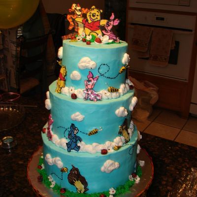 Pooh And Friends Baby Shower Cake.