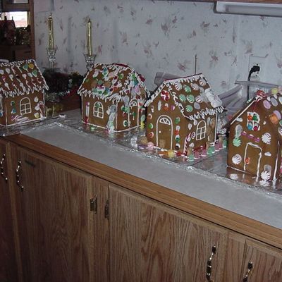 Finished Gingerbread Houses