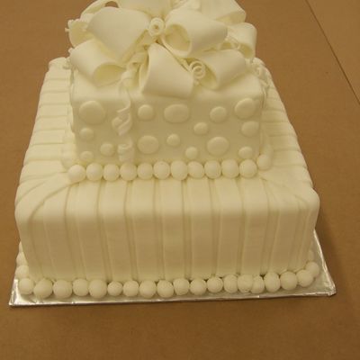 White Square Wedding Cake