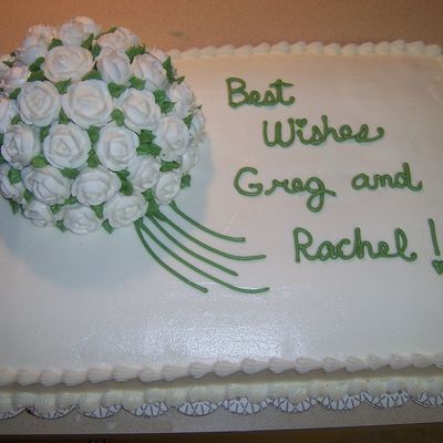 White Rose Bouquet Sheet Cake