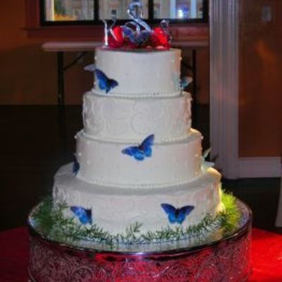 Swiss Dots, Scrolls And Wafer Paper Butterflies.