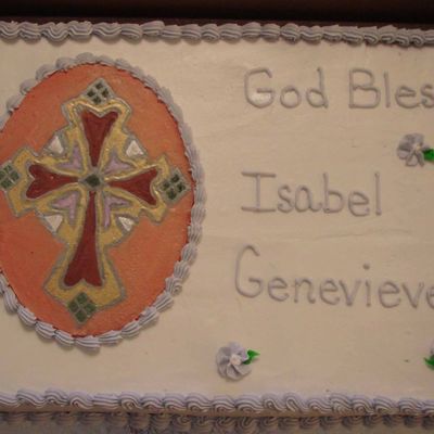 Baptism Cake Stained Glass Sugar