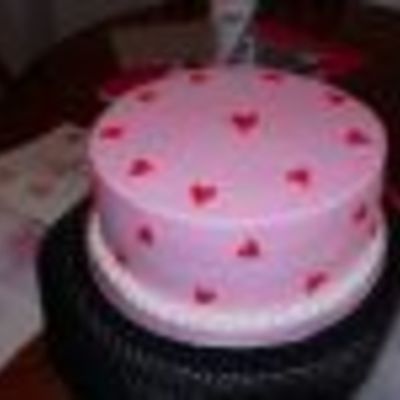 Pink And Red Heart Cake