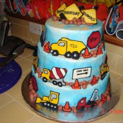 Construction Theme Birthday Cake