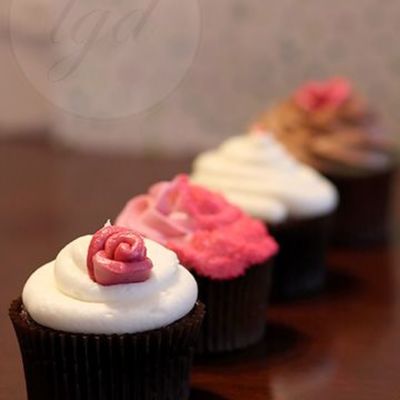 Wedding Cupcakes Lined Up