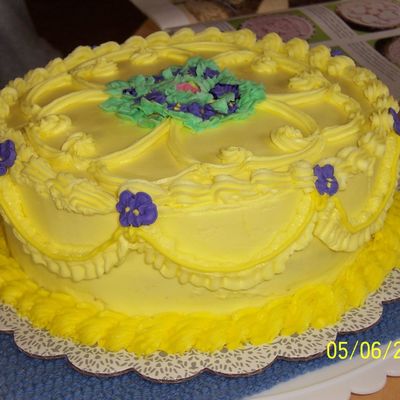 Yellow Cake With Stringwork