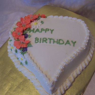 Heart-Shaped Birthday Cake