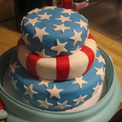 3 Tier 4Th Of July Cake