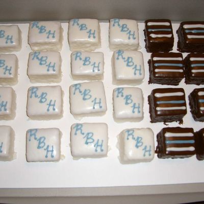 Blue & Brown Petit Fours