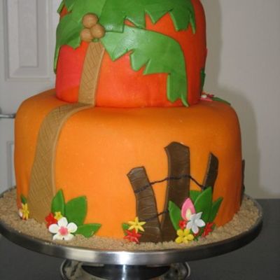 Sunset Palm Tree Cake