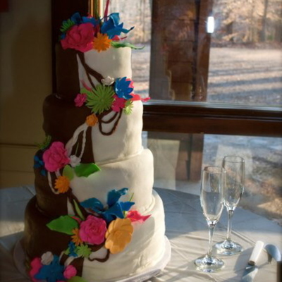 Half Chocolate And Half Vanilla Wedding Cake