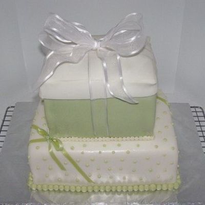 Green Present Cake