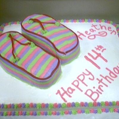 Flip Flops Sheet Cake