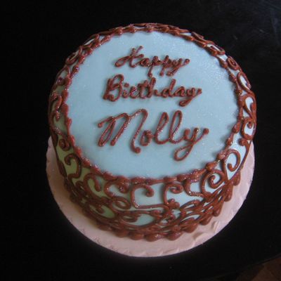 Blue Fondant With Scrollwork