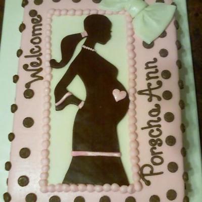 Silhouette Baby Shower Cake