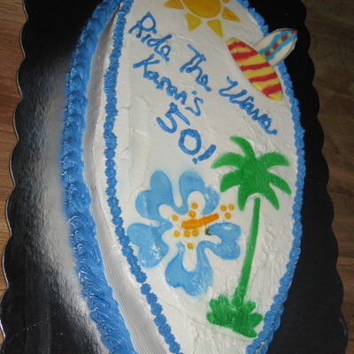 Surf Board Birthday Cake Made For A Client