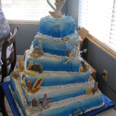 Beach Wedding Cake....my First Wedding Cake