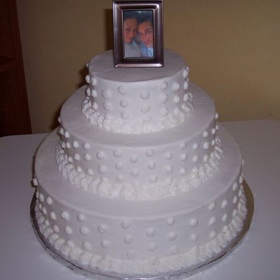 3 Tier Swiss Dots Wedding Cake