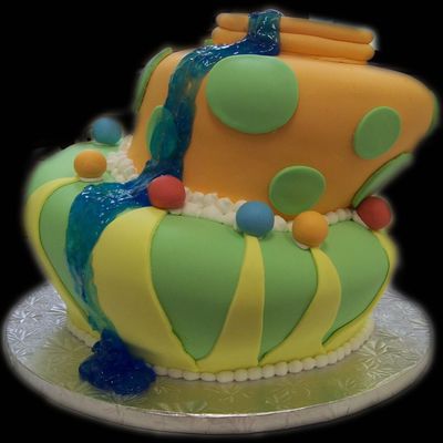 Topsy Turvy Water Slide Cake