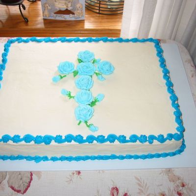 Zach's Baptism Sheet Cake For Guests