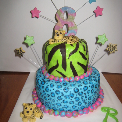 8Th Birthday Leopard & Zebra Cake
