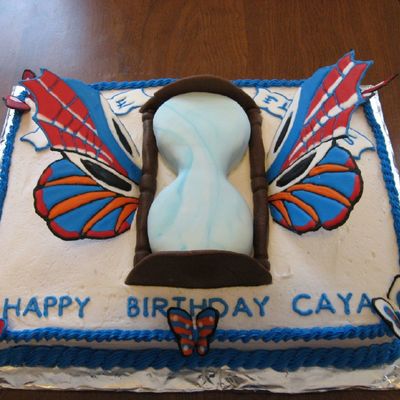 3-D Butterfly Hour-Glass Cake