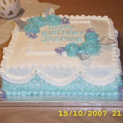Teal Birthday Cake