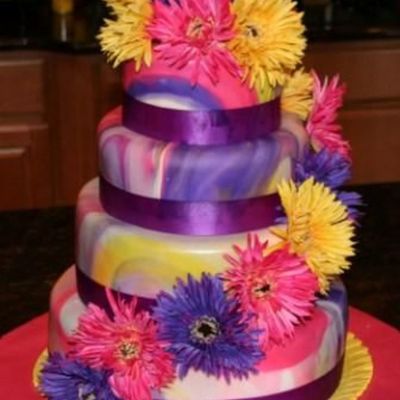 Tie Dyed Wedding Cake!