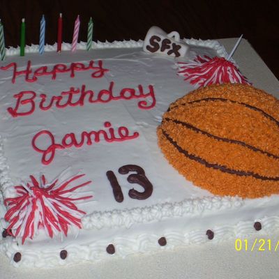 Cheerleader/basketball Player Birthday Cake