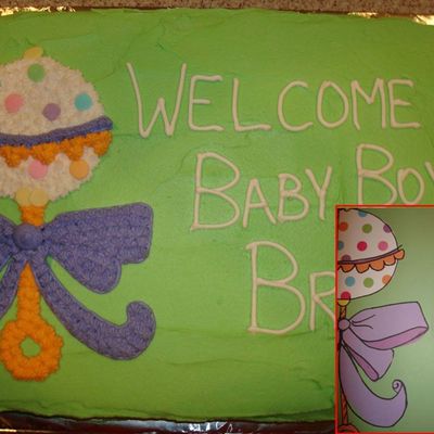 Rattle Baby Shower Cake